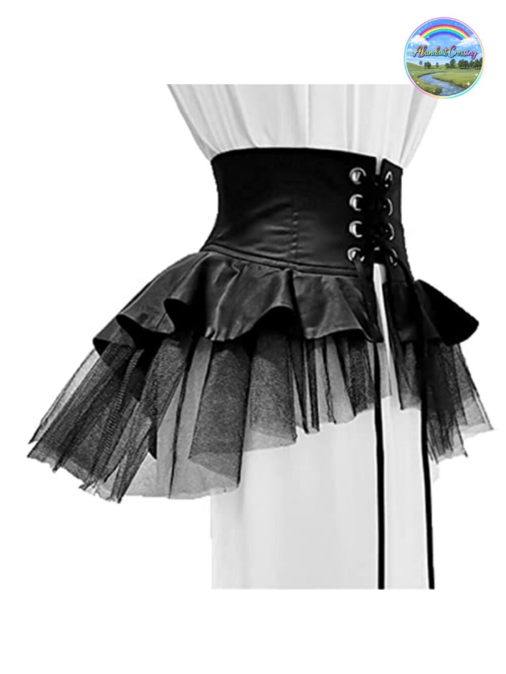 Gothic Steampunk Bustle Skirt Ruffle Overskirt Tutu Costume